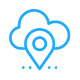 Cloud and point maps icon